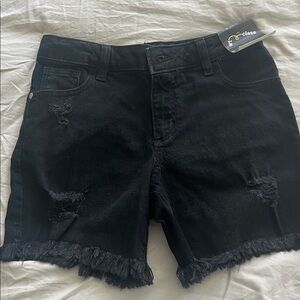 Art Class Black Frayed Jean Shorts